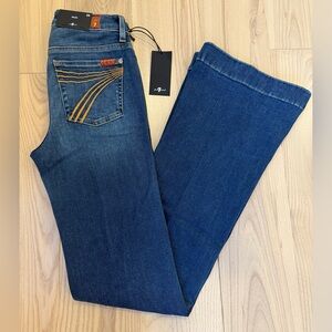 7 For All Mankind Dojo Original Jeans Women's Flare Leg Trousers NWT Size 25